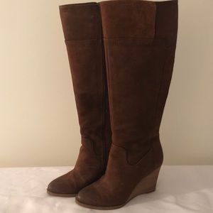 Franco Sarto leather wedge boots